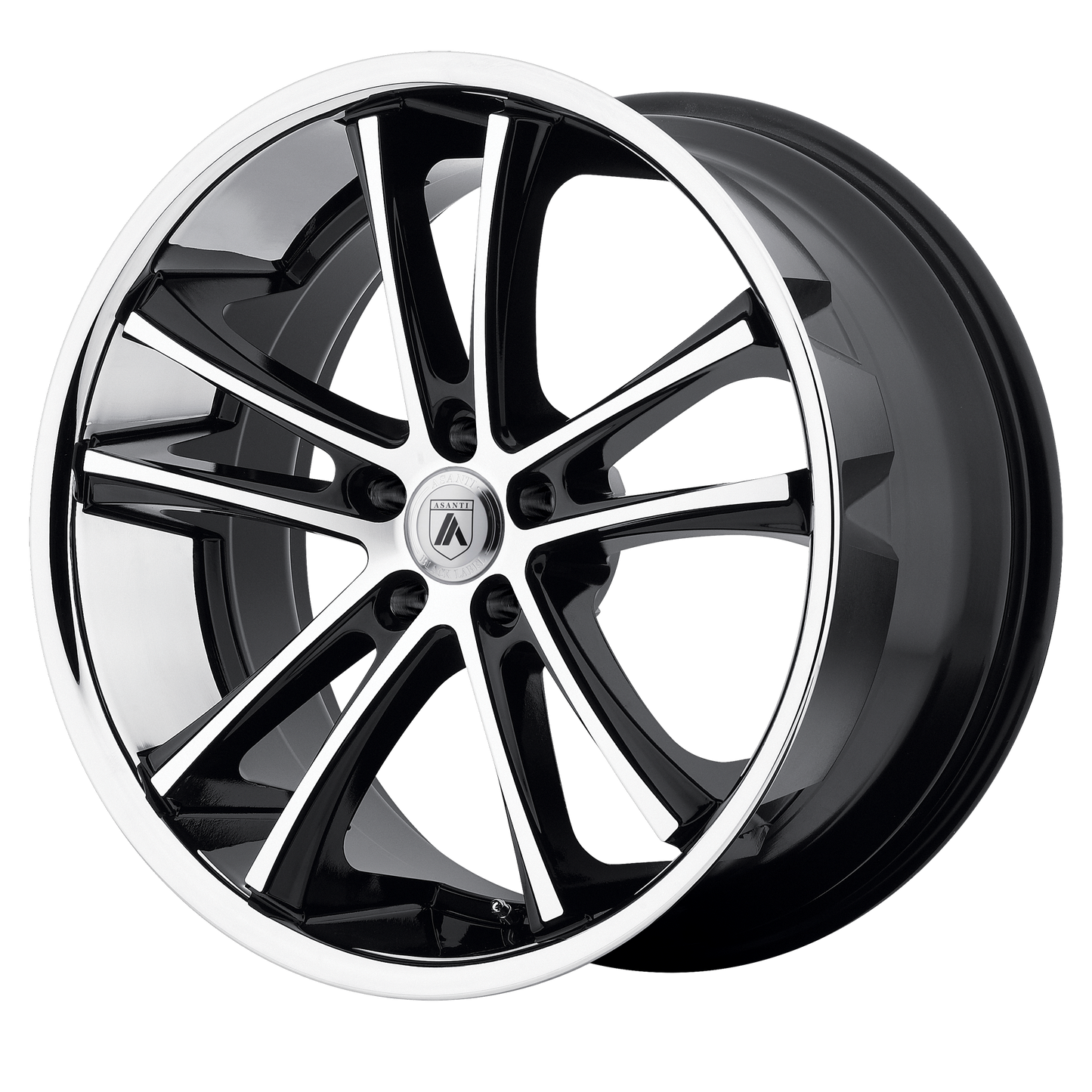 22x10 Asanti Black ABL-1 PEGASI Machined Black SS Lip Wheel 5x112 (35mm)