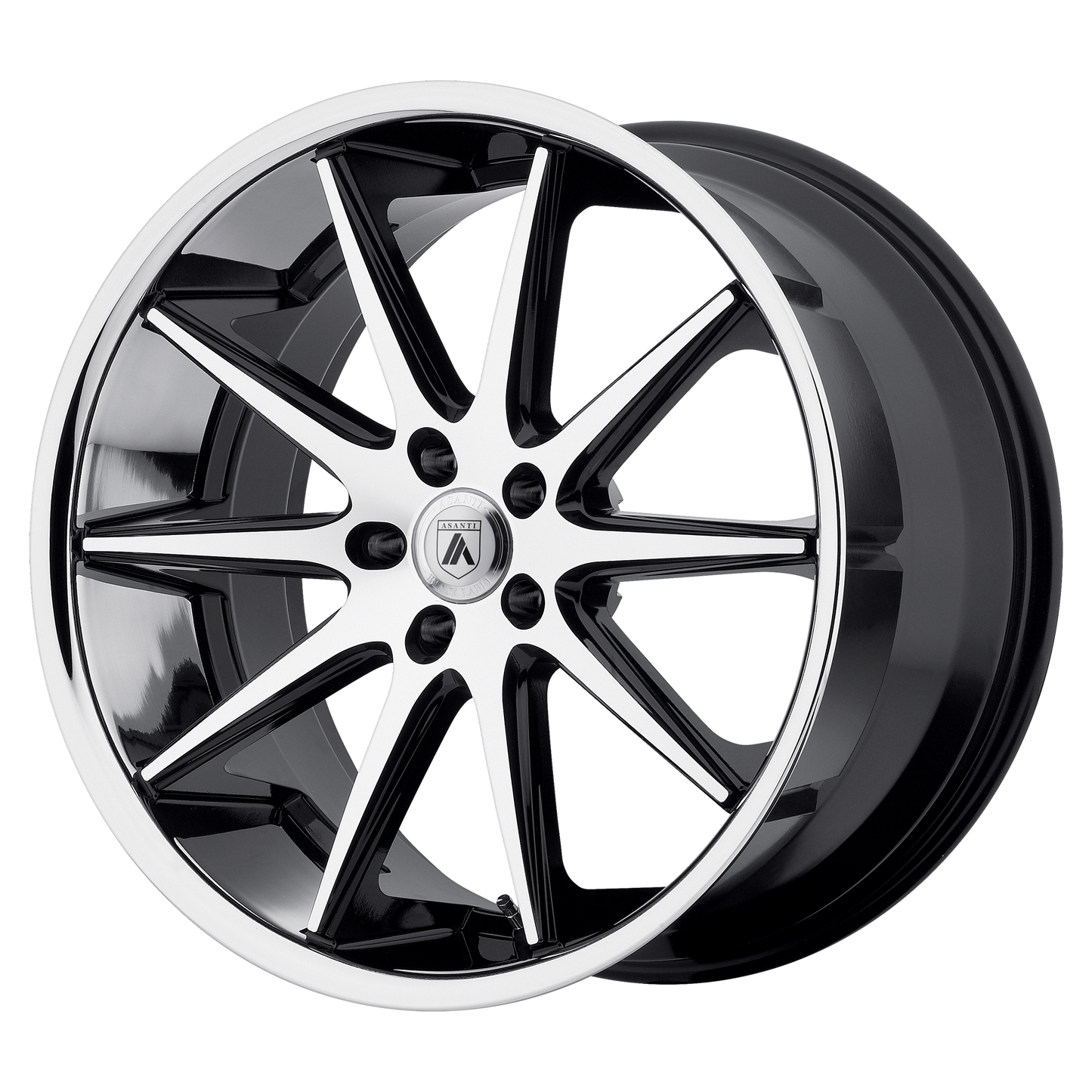 20x8.5 Asanti Black ABL-04 Machined Face SS Lip Wheel Blank (Blank)