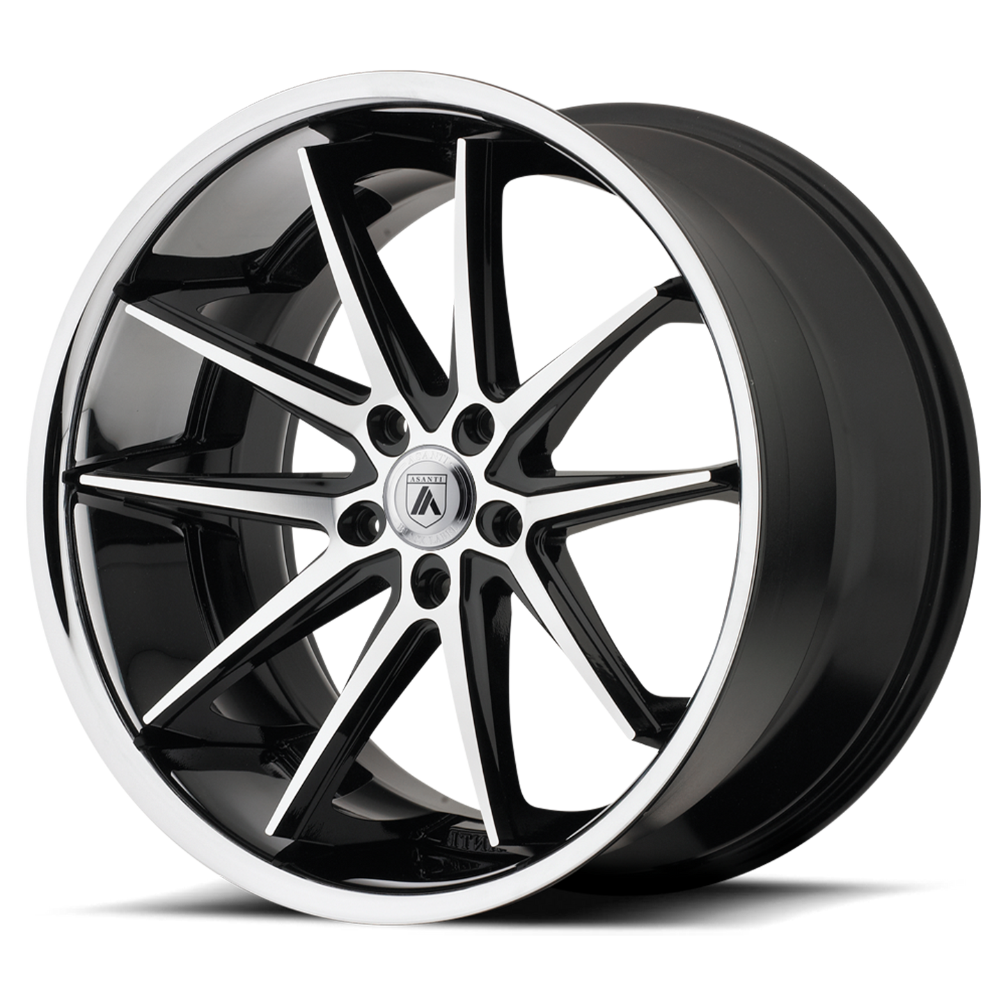 20x10 Asanti Black ABL-5 ALTAIR Machined Face SS Lip Wheel 5x112 (45mm)