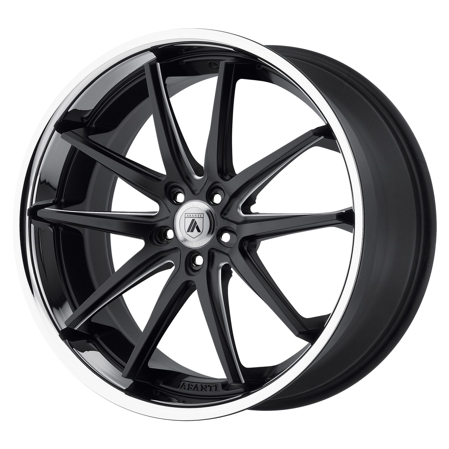 22x10.5 Asanti Black ABL-05 Matte Black Milled SS Lip Wheel Blank (Blank)