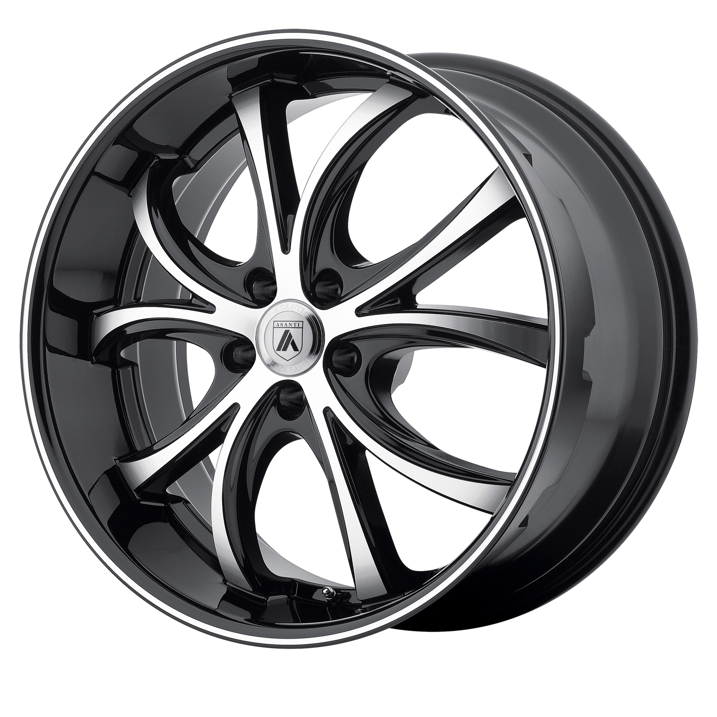 20x8.5 Asanti Black ABL-8 ELEKTRA Machined Face Black Lip Wheel 5x120 (38mm)