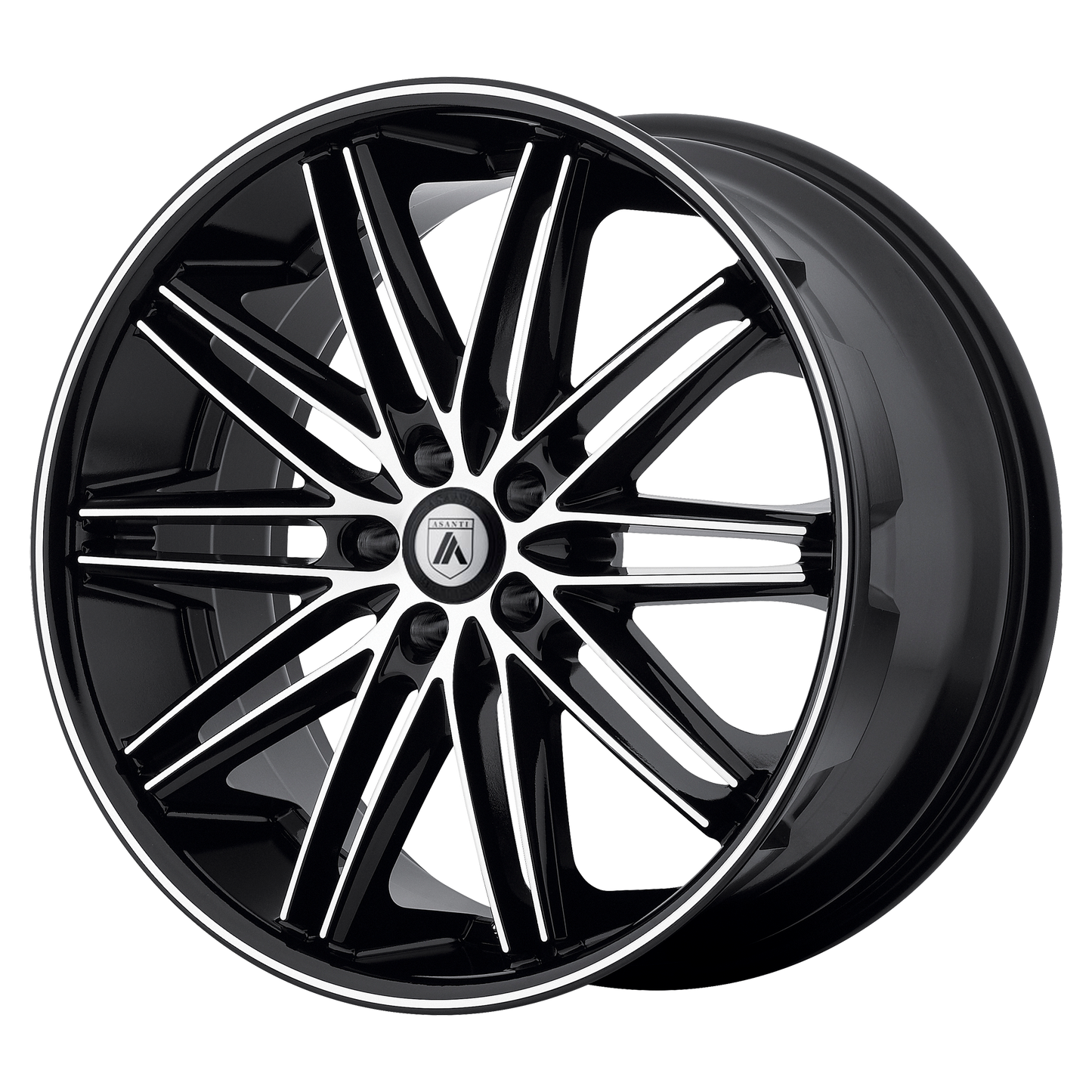 22x10 Asanti Black ABL-10 POLLUX Machined Face Black Lip Wheel 5x120 (20mm)