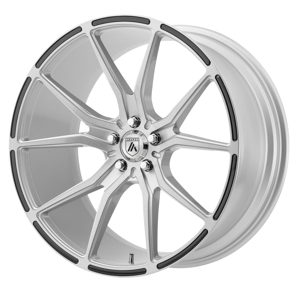 20x9 Asanti Black ABL-13 Silver W/Carbon Fiber Wheel Blank (Blank)