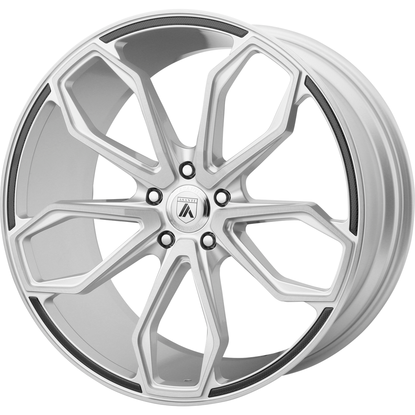 22x9 Asanti Black ABL-19 ATHENA Brushed Silver Wheel 5x115 (15mm)