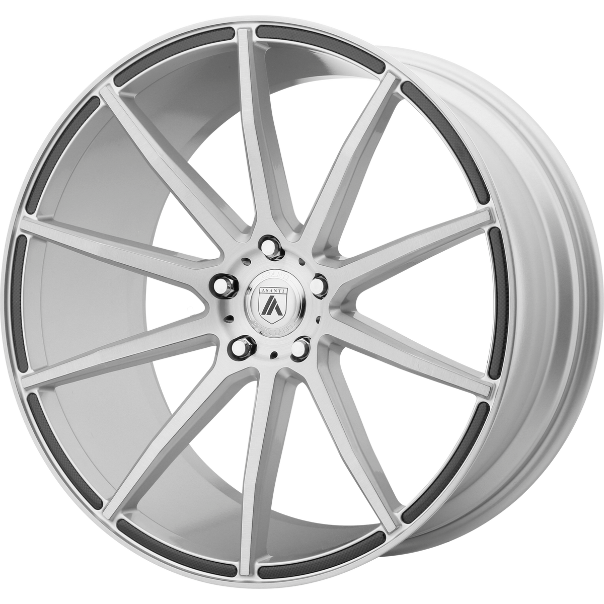 20x10 Asanti Black ABL-20 ARIES Brushed Silver Wheel BLANK (40mm)