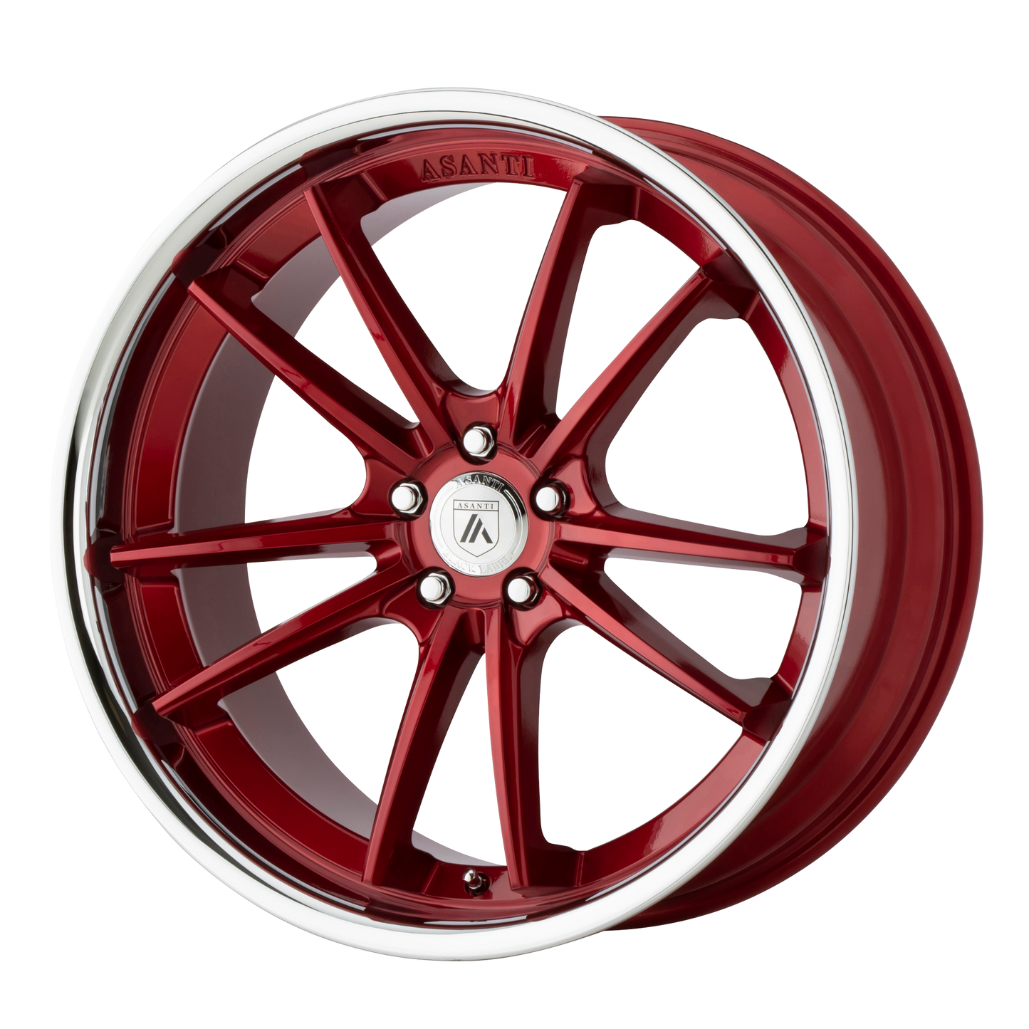 20x9 Asanti Black ABL-23 SIGMA Candy Red W/ Chrome Lip Wheel 5x4.5 (35mm)