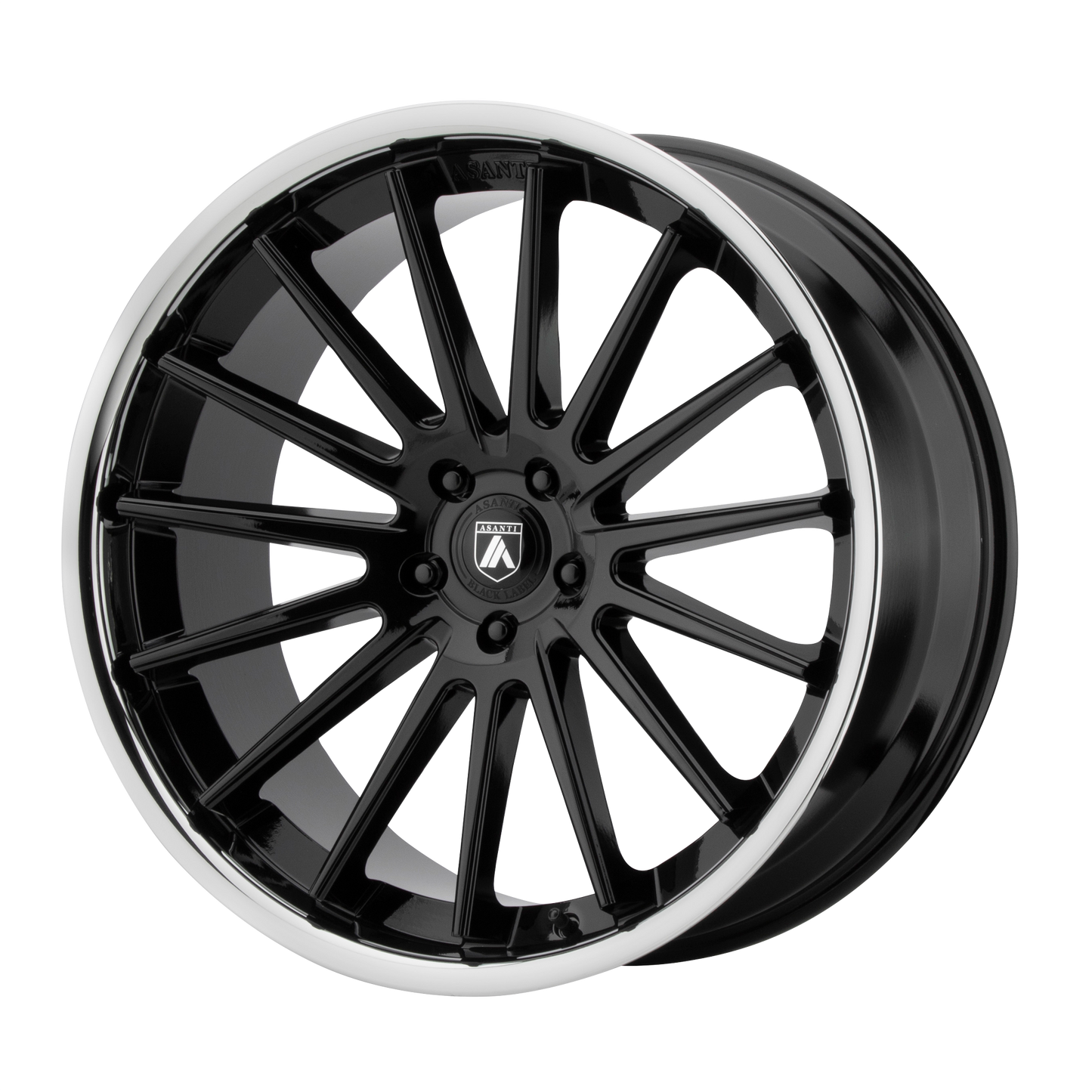 22x10.5 Asanti Black ABL-24 BETA Gloss Black Chrome Lip Wheel BLANK (25mm)