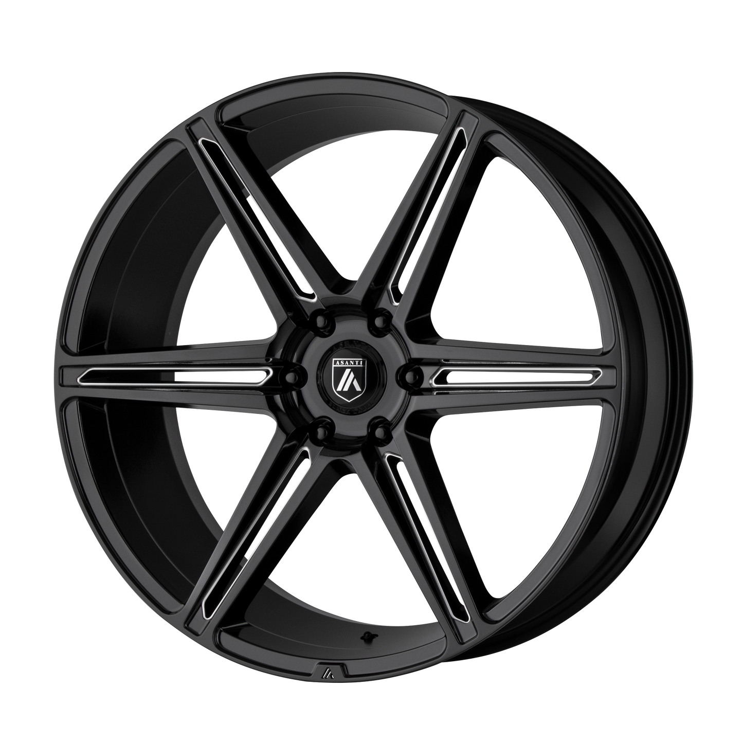 22x10 Asanti Black ABL-25 ALPHA 6 Gloss Black Milled Wheel 6x135 (30mm)