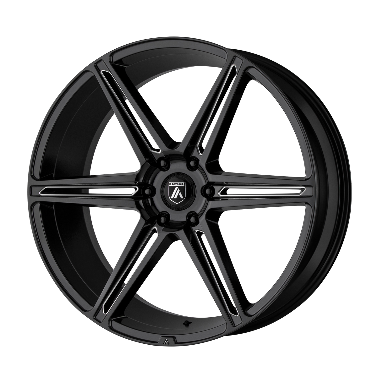 20x9 Asanti Black ABL-25 ALPHA 6 Gloss Black Milled Wheel 6x5.5 (30mm)