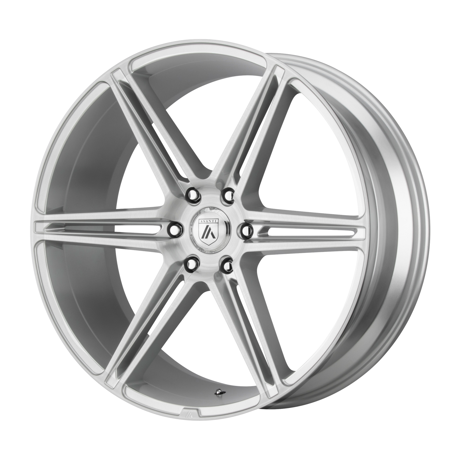 22x10 Asanti Black ABL-25 ALPHA 6 Brushed Silver Wheel 6x5.5 (30mm)