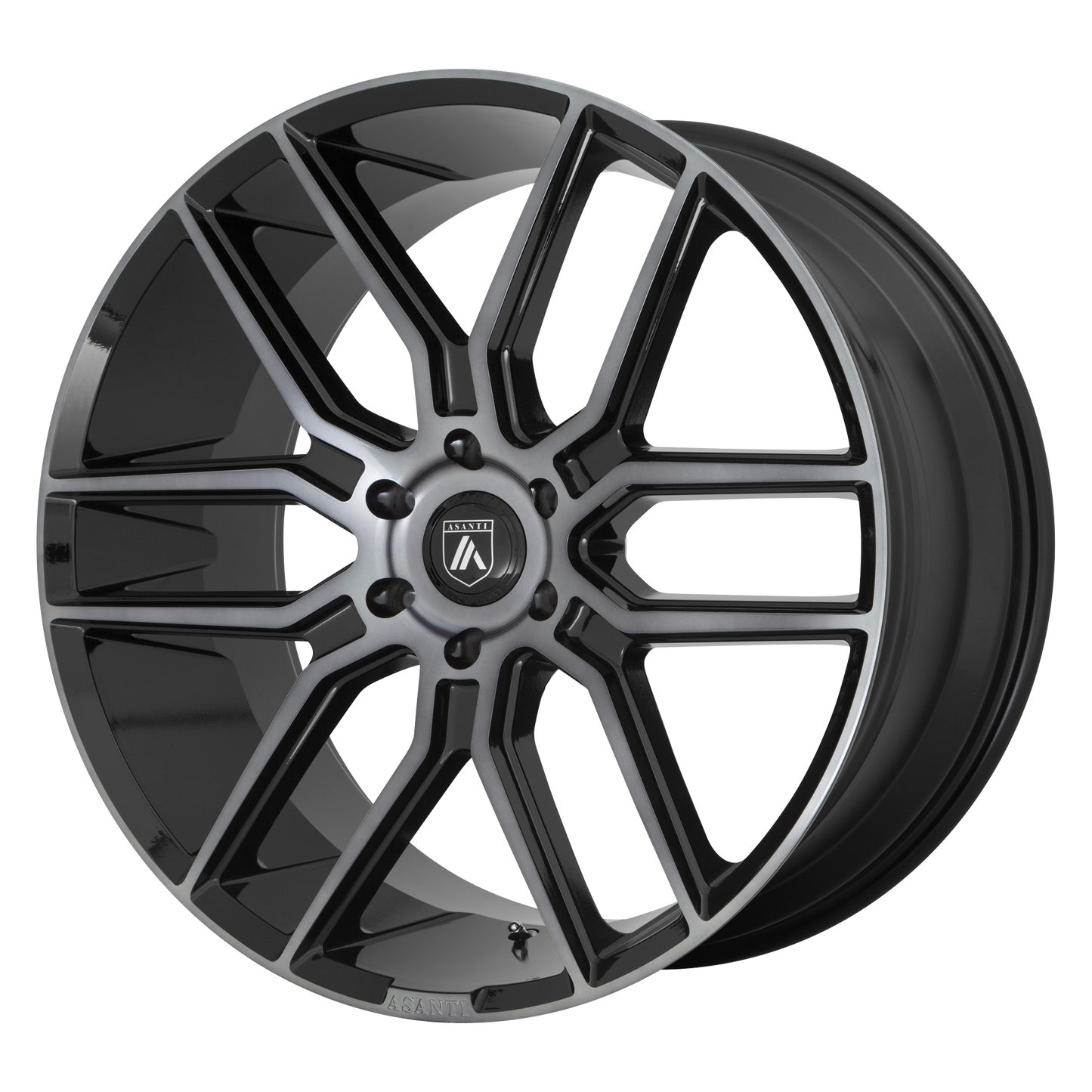 24x10 Asanti Black ABL-28 BARON Gloss Black W/ Gray Tint Wheel 6x5.5 (30mm)