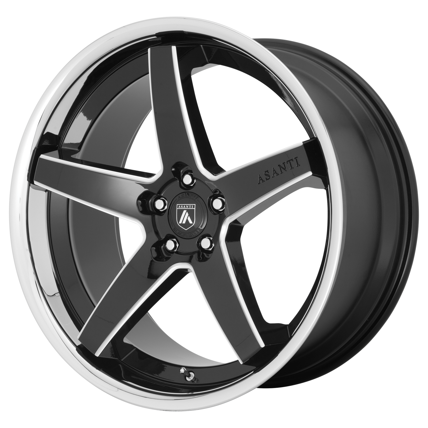 20x10.5 Asanti Black ABL31 REGAL Gloss Blk Mill W/ Chrome Lip Wheel 5x115 (20mm)