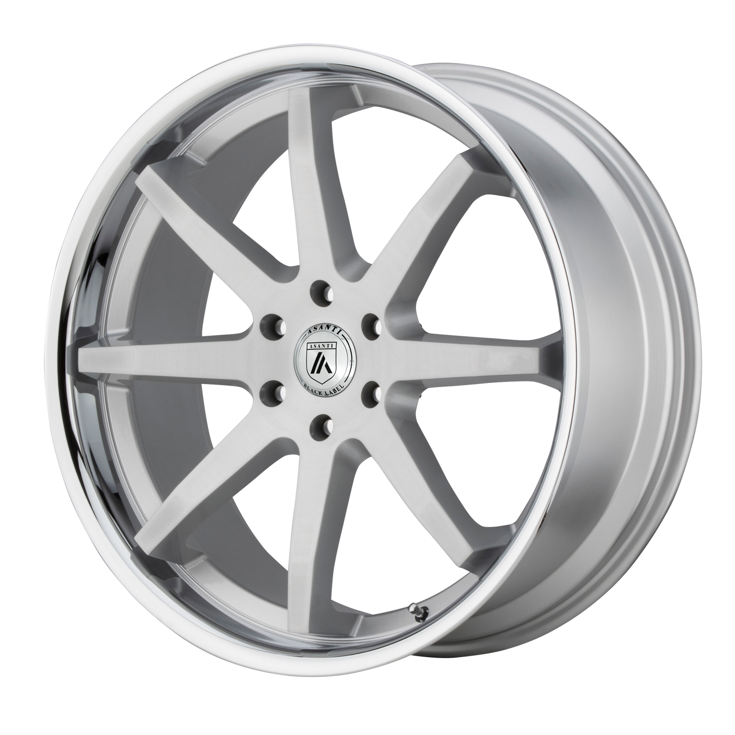 20x9 Asanti Black ABL-32 KAISER Brushed Silver Chrome Lip Wheel 5x5 (30mm)