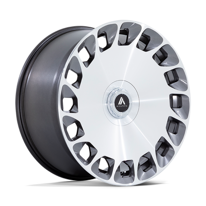 20x9 Asanti Black AB045 Aristocrat Platinum Mach Face Wheel 5x115/5x120 (15mm)