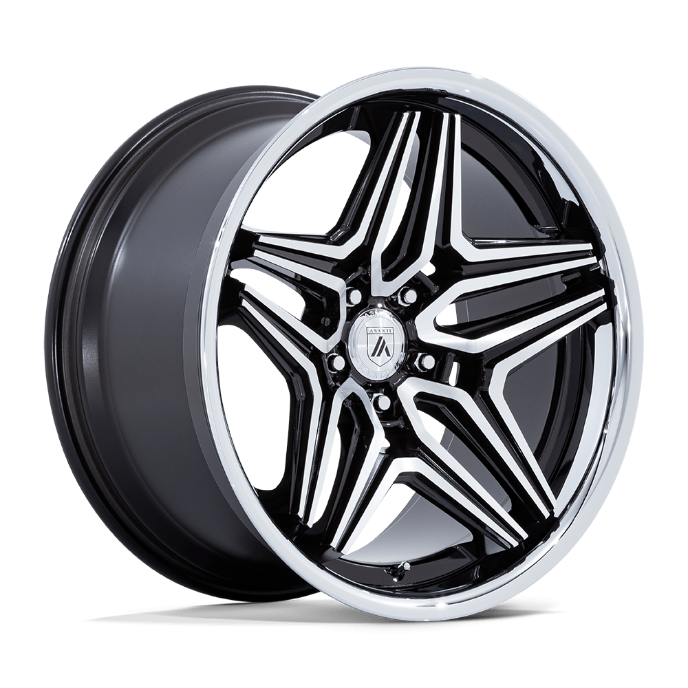 20x10.5 Asanti Black AB046 Duke Gloss Black Machined Wheel 5x4.5 (18mm)