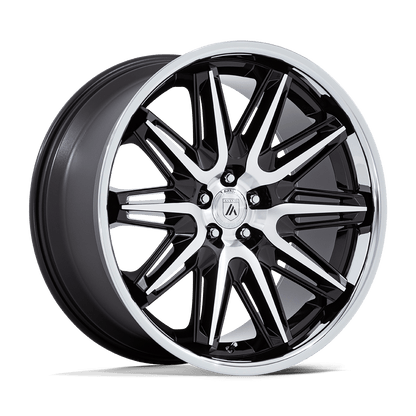 22x10.5 Asanti Black AB047 Imperator Gloss Black Mach SS Lip Wheel 5x120 (38mm)