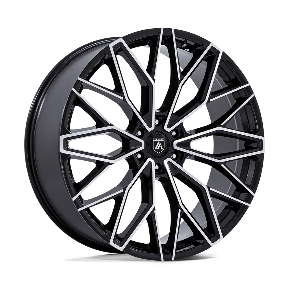 22x9.5 Asanti Black AB050 Mogul 6 Gloss Black Machined Face Wheel 6x135 (25mm)