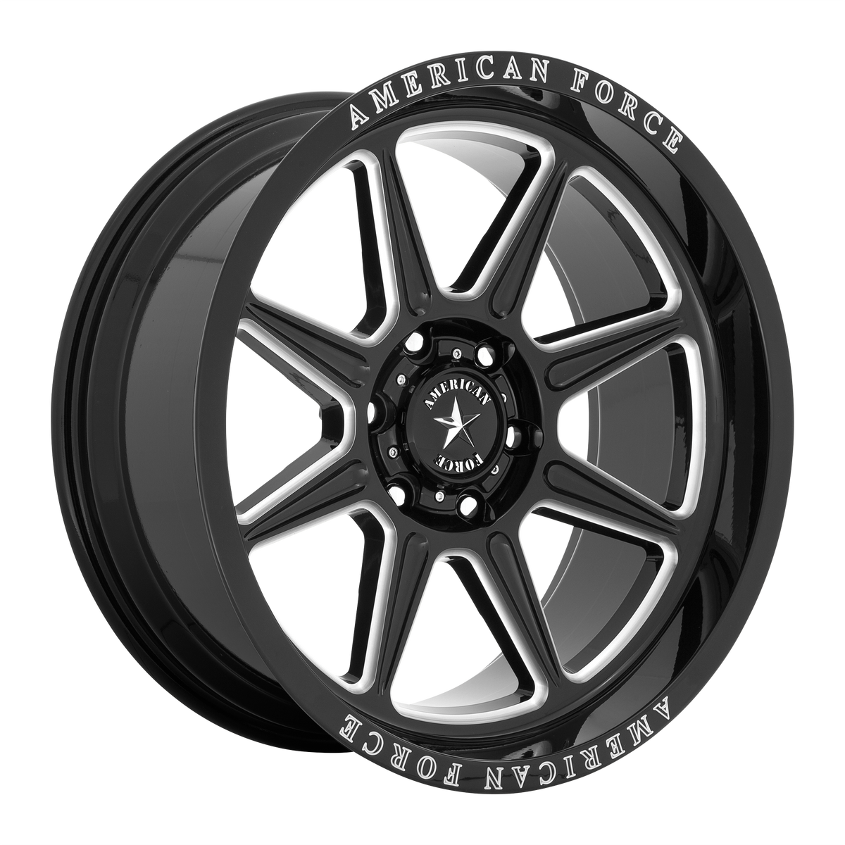 22x10 American Force Cast AC002 TRAIL Gloss Black Milled Wheel 6x135 (-18mm)