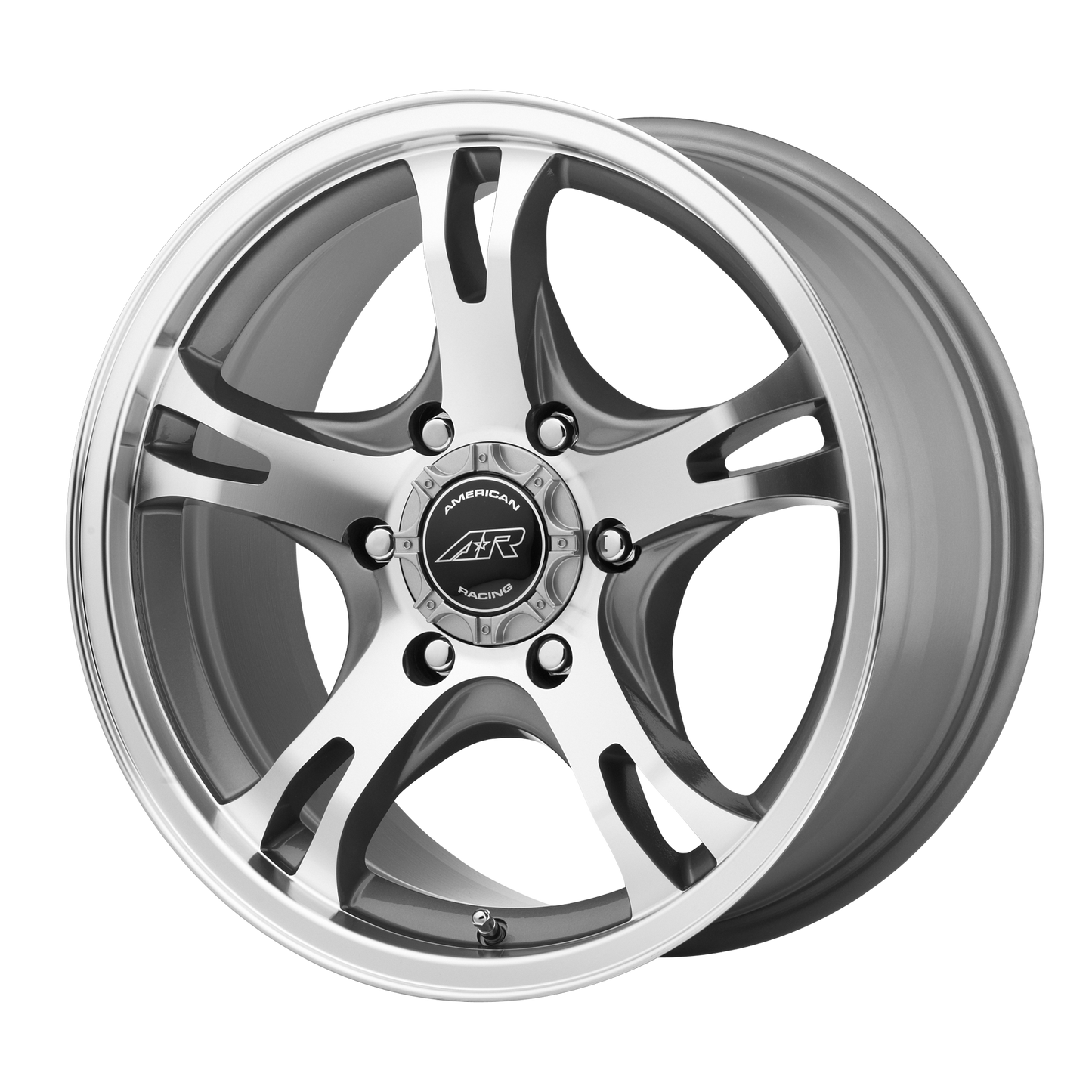 16x8 American Racing AR898 Dark Silver Machined Wheel 5x4.5 (0mm)
