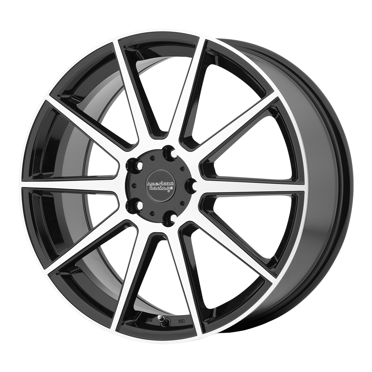 18x8 American Racing AR908 Gloss Black Machined Face Wheel 5x112 (40mm)