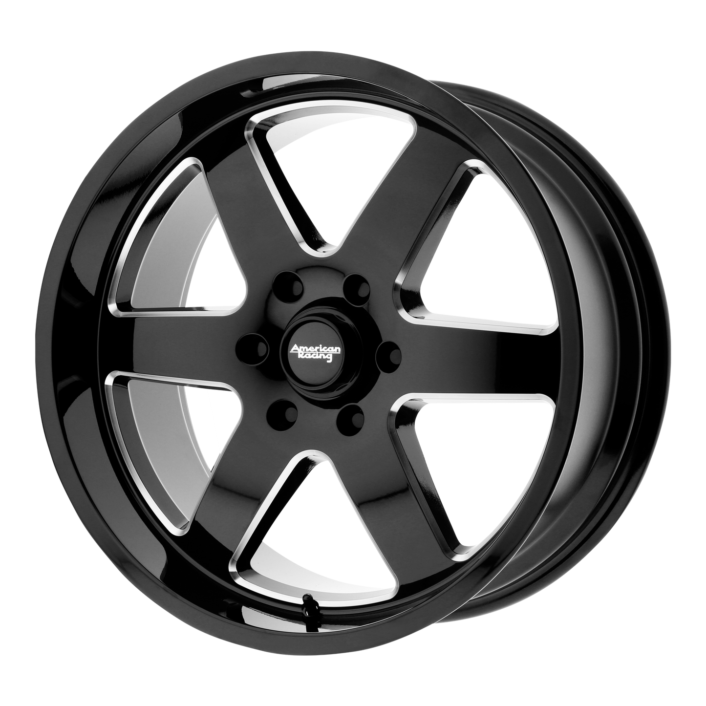17x8.5 American Racing AR926 PATROL Gloss Black Milled Wheel 6x5.5 (0mm)