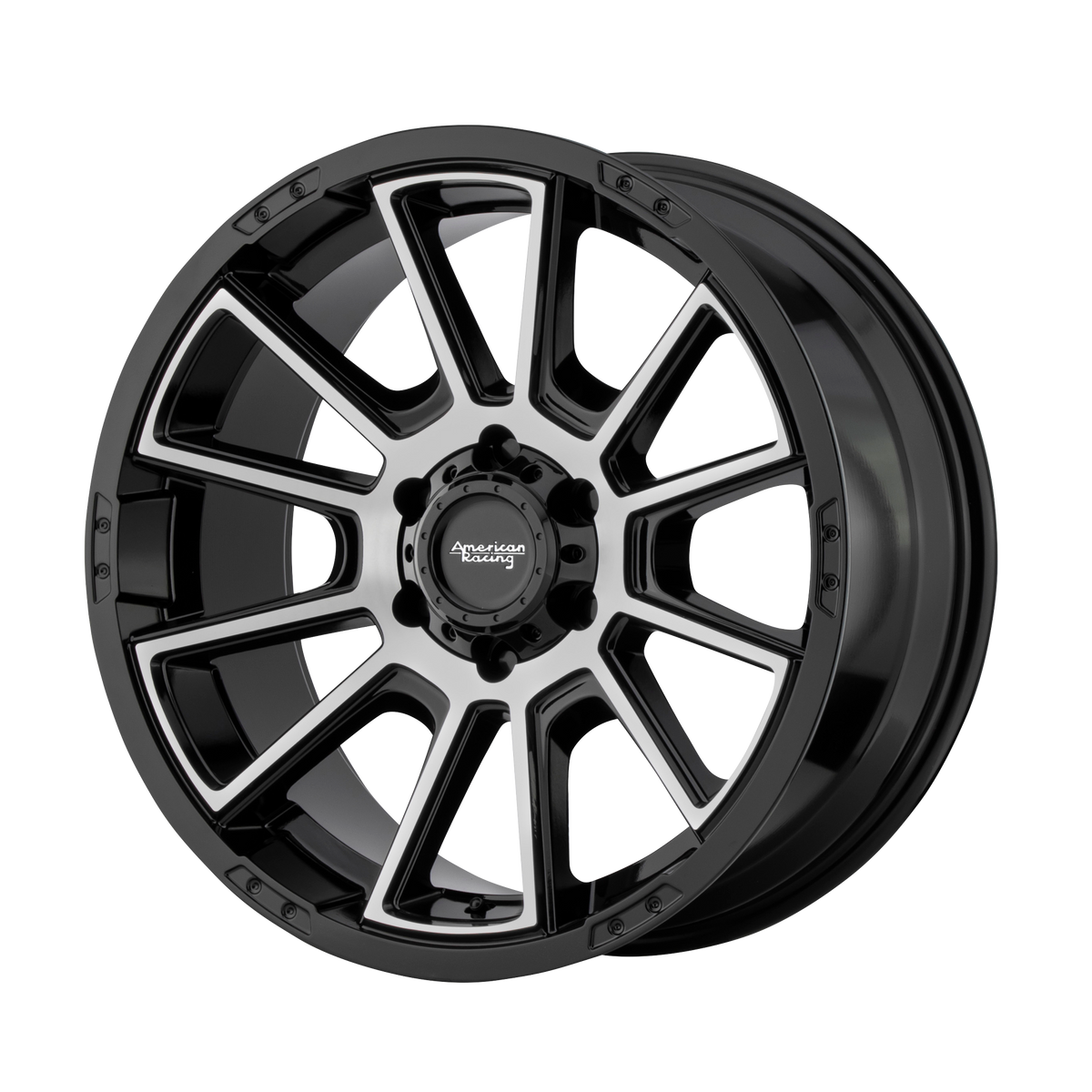 20x9 American Racing AR933 INTAKE Gloss Black Machined Wheel 5x5 (18mm)