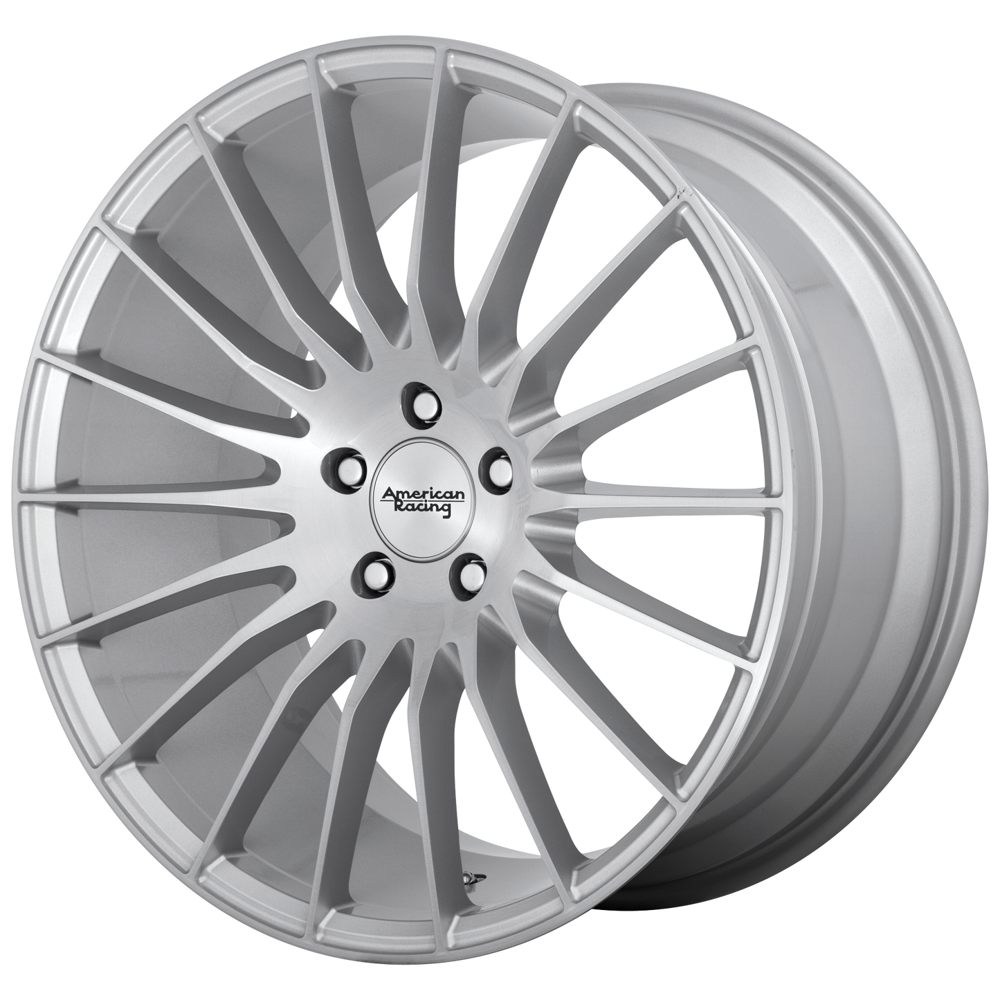 20x8.5 American Racing AR934 FASTLANE Brushed Silver Wheel 5x120 (25mm)