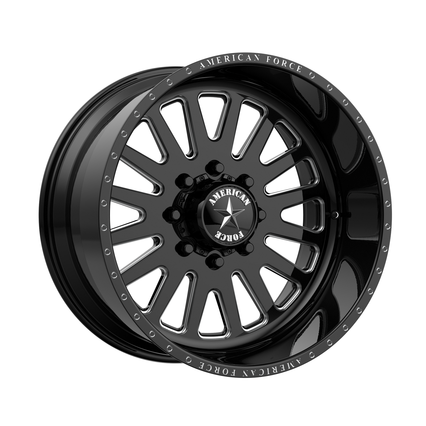 22x10 American Force AFW F20 Atom Gloss Black Mach FORGED SS Wheel 6x5.5 (-25mm)