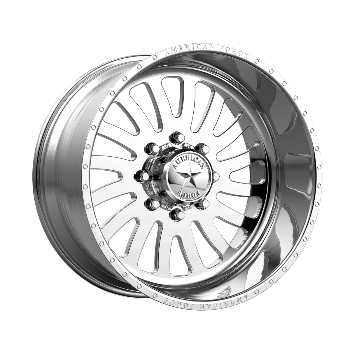 22x14 American Force Monarch SS Gloss Black Milled Wheel 8x6.5 (-72mm)