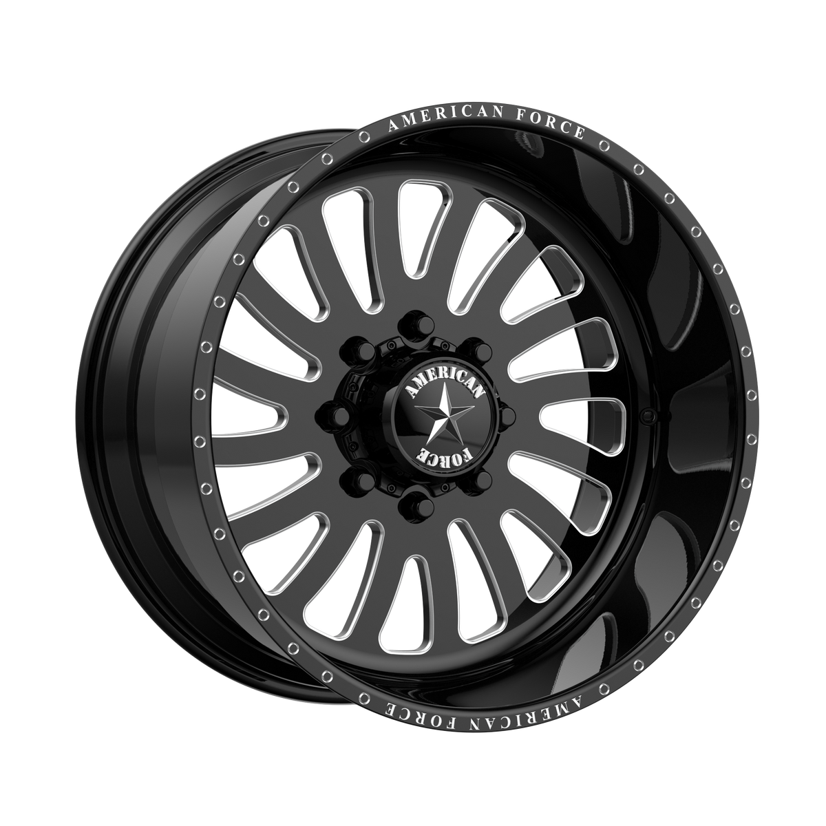 20x14 American Force AFW 74 Octane Black Mach FORGED SS Wheel 8x170 (-73mm)