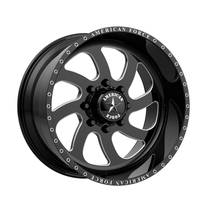 24x11 American Force AFW 76 Blade Gloss Black Mach FORGED SS Wheel 8x170 (0mm)