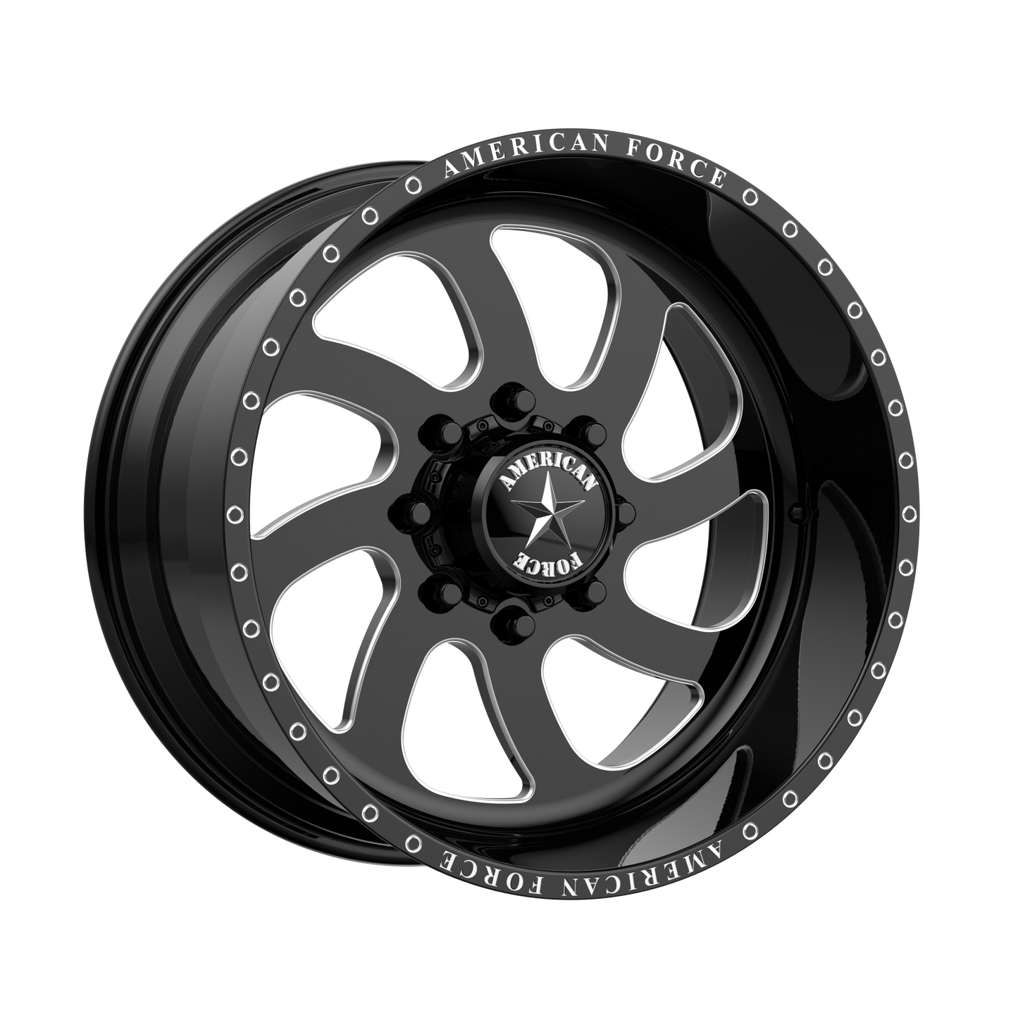 20x10 American Force AFW 76 Blade Gloss Black Mach FORGED SS Wheel 8x6.5 (-25mm)