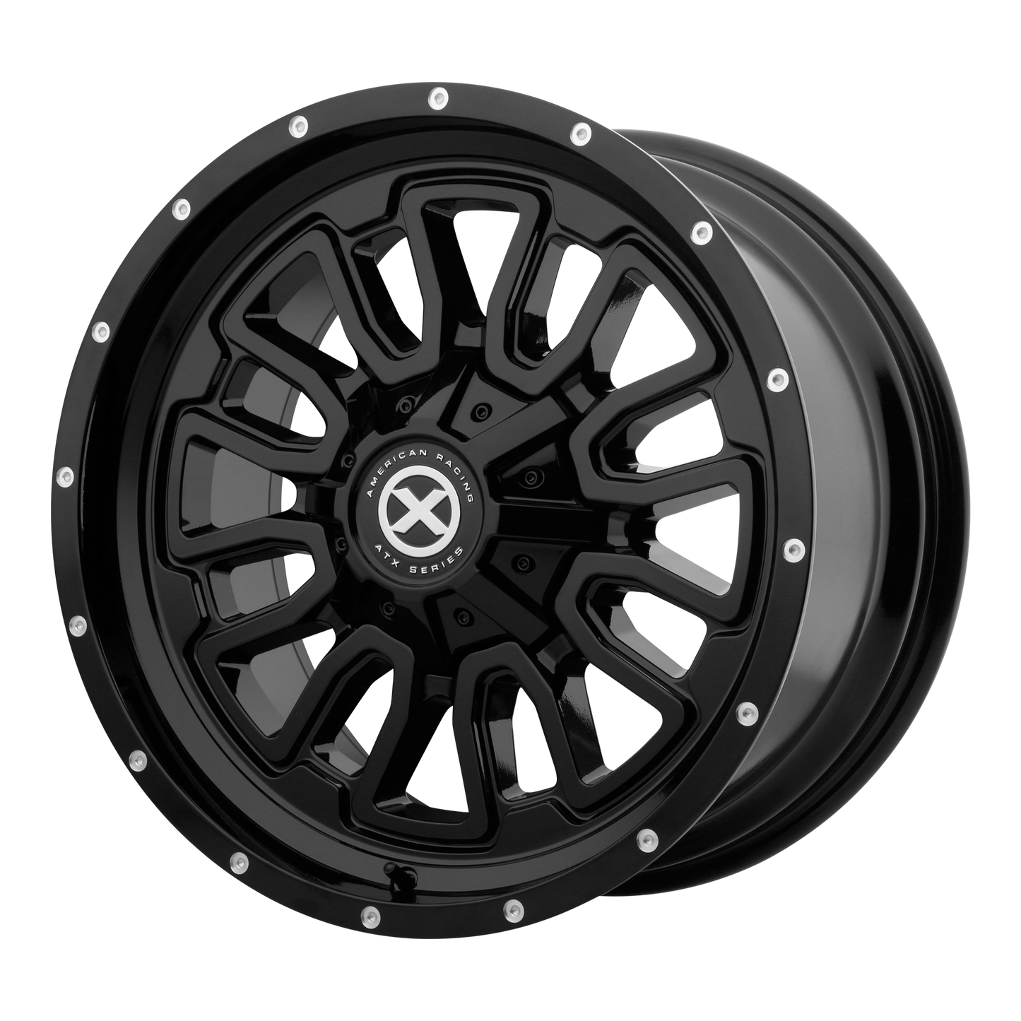 16x8 ATX Series AX203 Gloss Black Wheel 6x5.5 (-6mm)