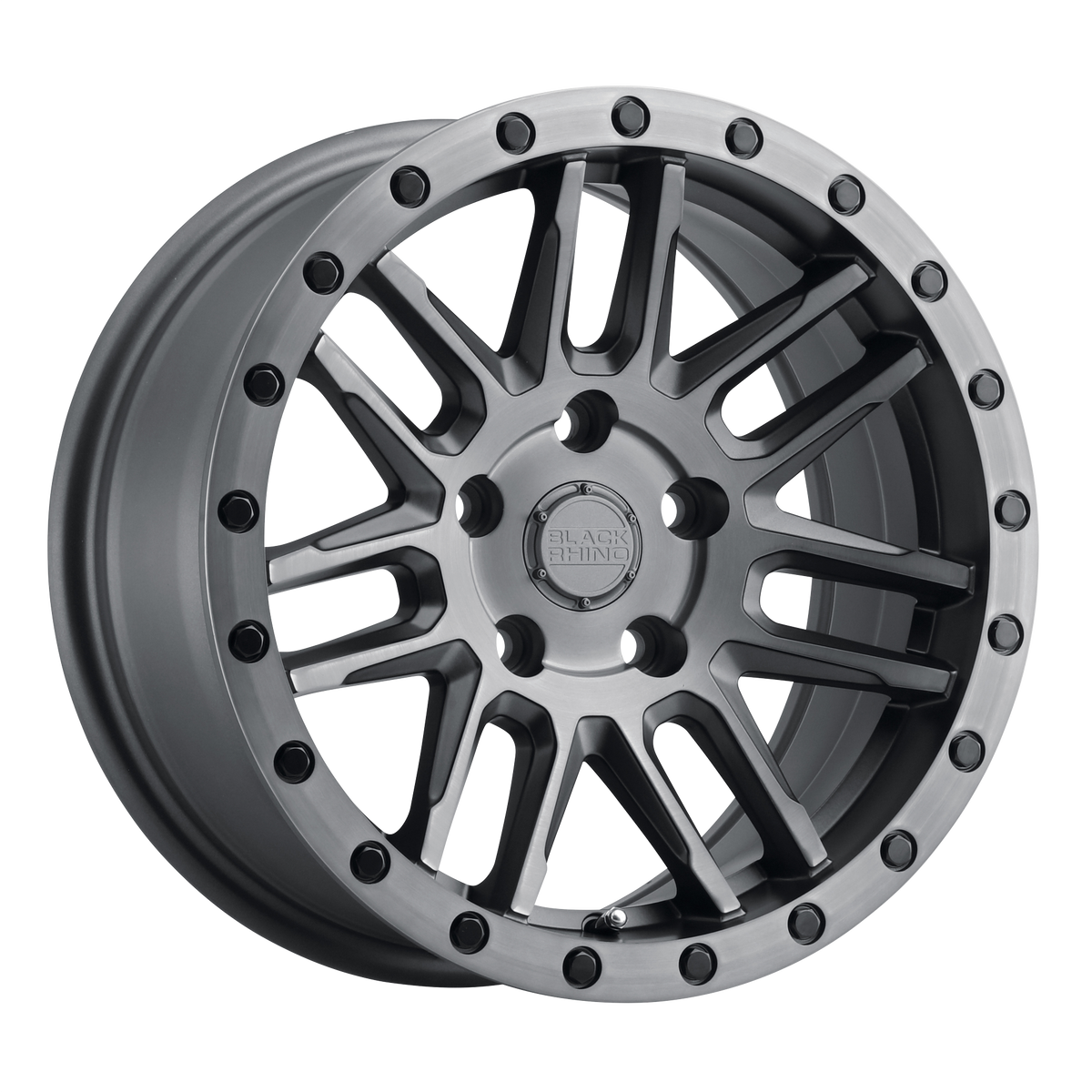 17x8 Black Rhino ARCHES MATTE BRUSHED GUNMETAL W/ BLACK BOLTS Wheel 5x4.5 (30mm)