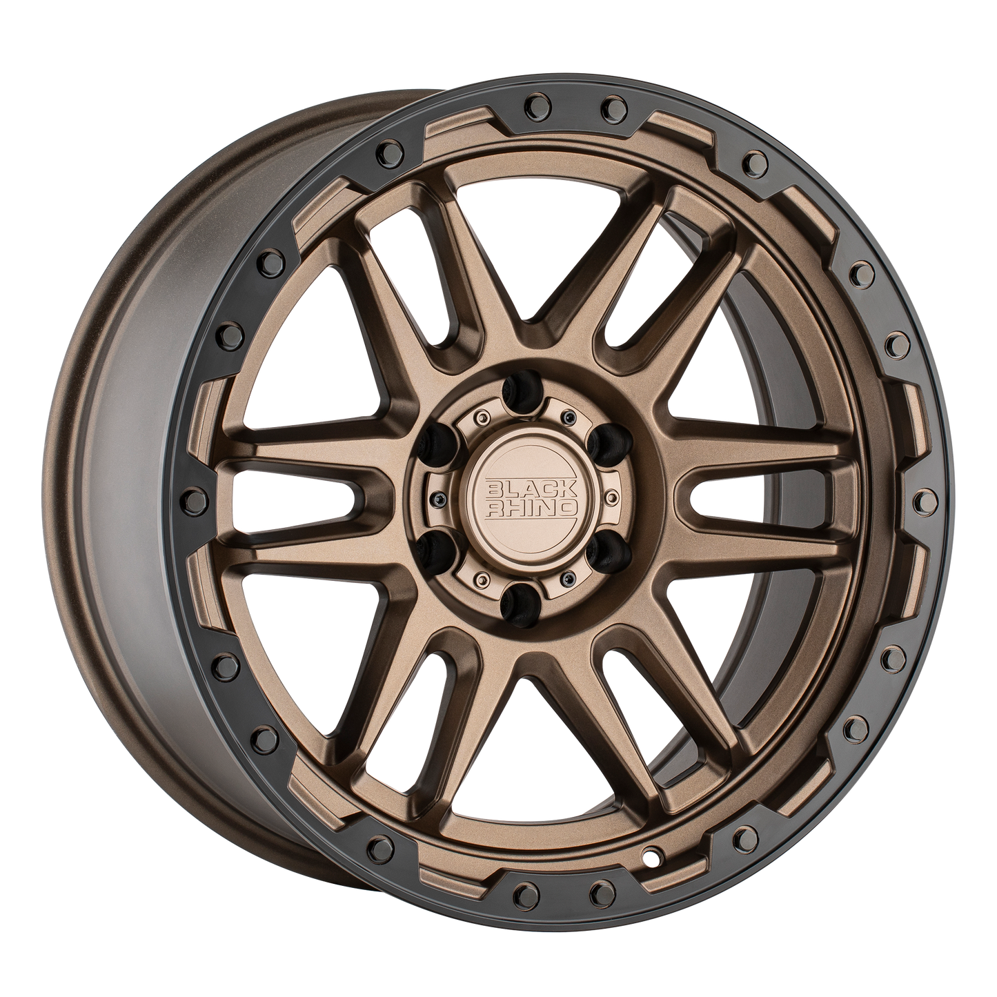 17x8.5 Black Rhino APACHE MATTE BRZ W/ BLK RING & BLK HW Wheel 6x5.5 (0mm)