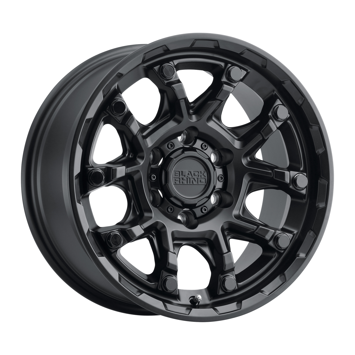 17x8.5 Black Rhino ARK MATTE BLACK W/ GLOSS BLACK BOLTS Wheel 5x4.5 (-18mm)