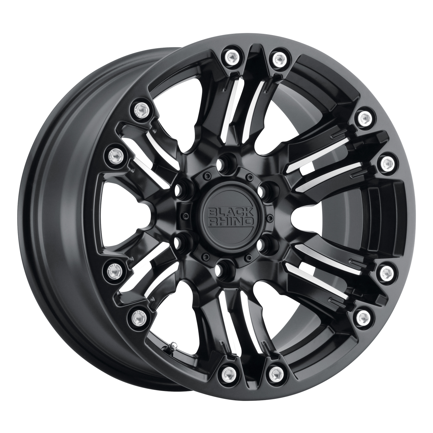 17x8.5 Black Rhino ASAGAI MATTE BLK & MACH W/ STAINLESS HW Wheel 6x5.5 (-18mm)