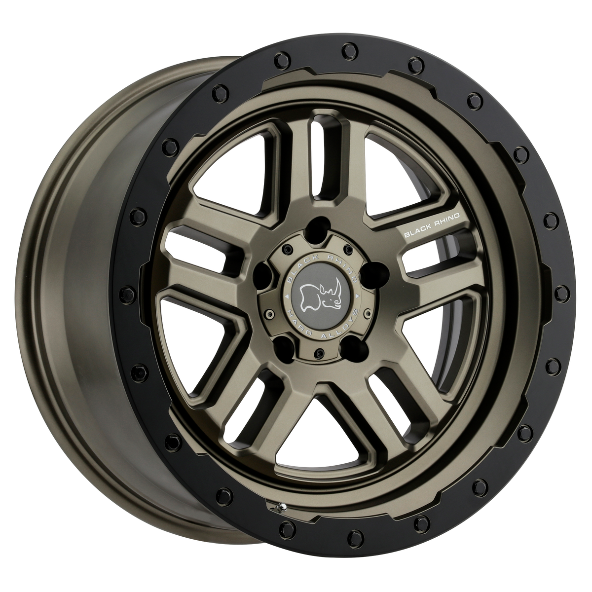 18x8 Black Rhino BARSTOW MATTE BRONZE W/ MATTE BLACK RING Wheel 6x130 (52mm)