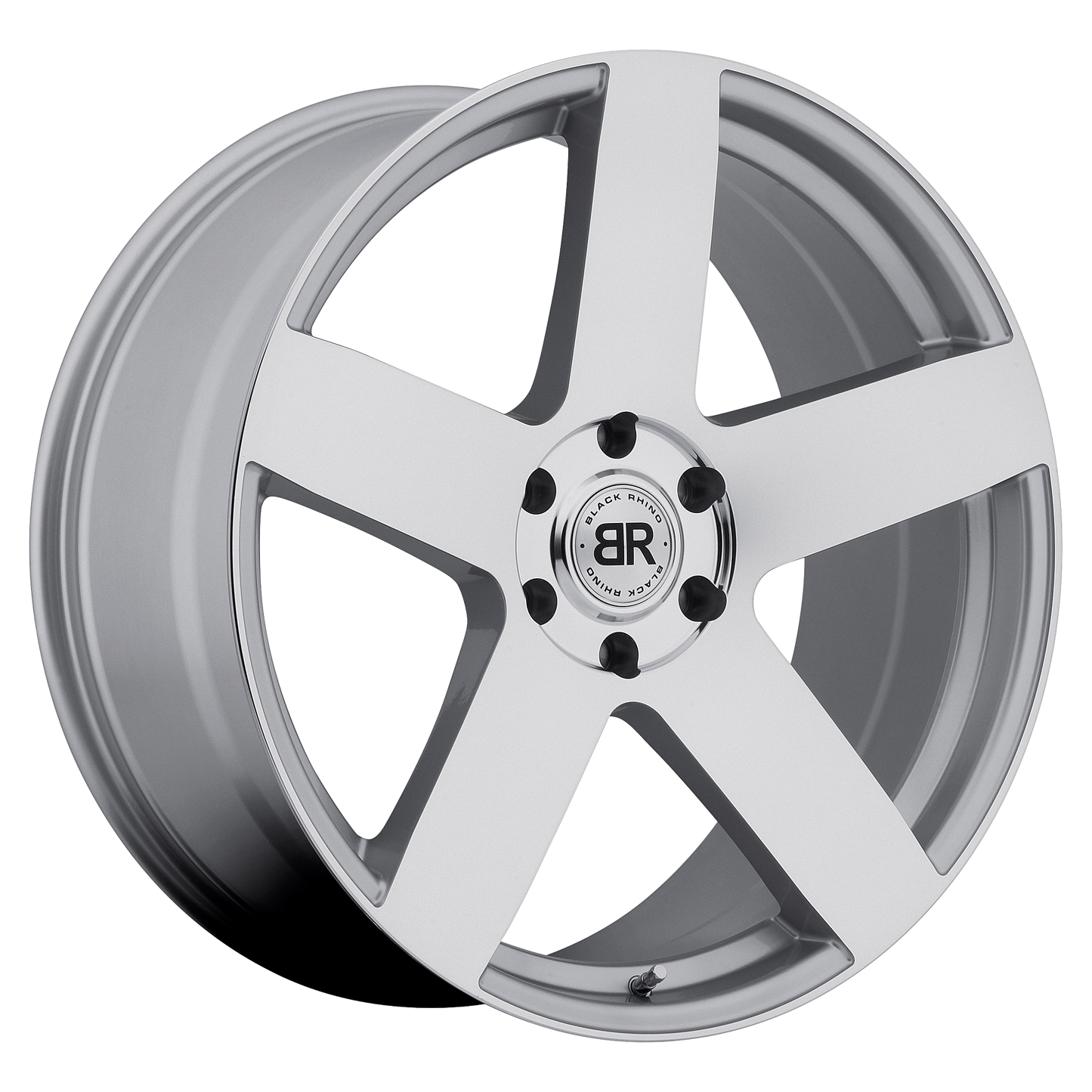 22x9.5 Black Rhino EVEREST SILVER W/ MIRROR-CUT FACE Wheel 5x5.5 (20mm)