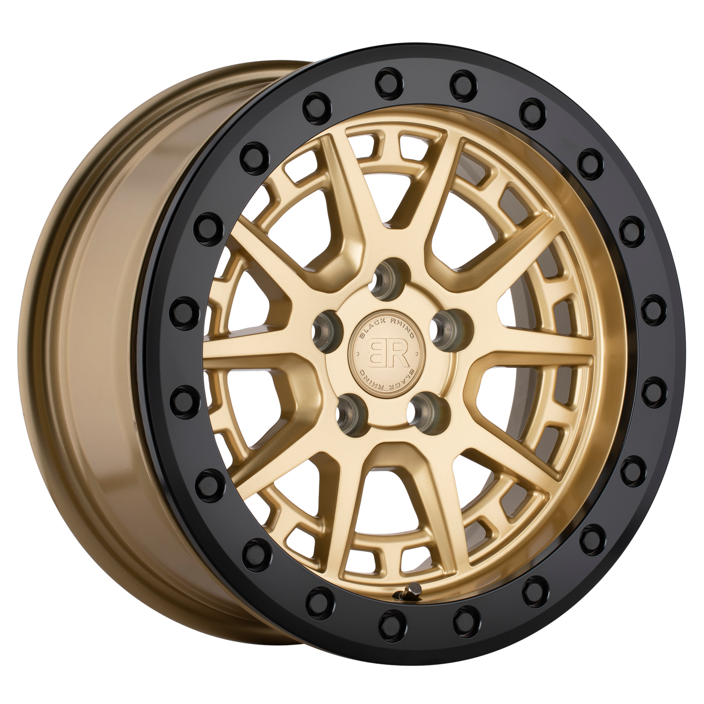 15x7 Black Rhino GRAVEL GOLD W/ BLACK RING & BOLTS Wheel 5x100 (15mm)