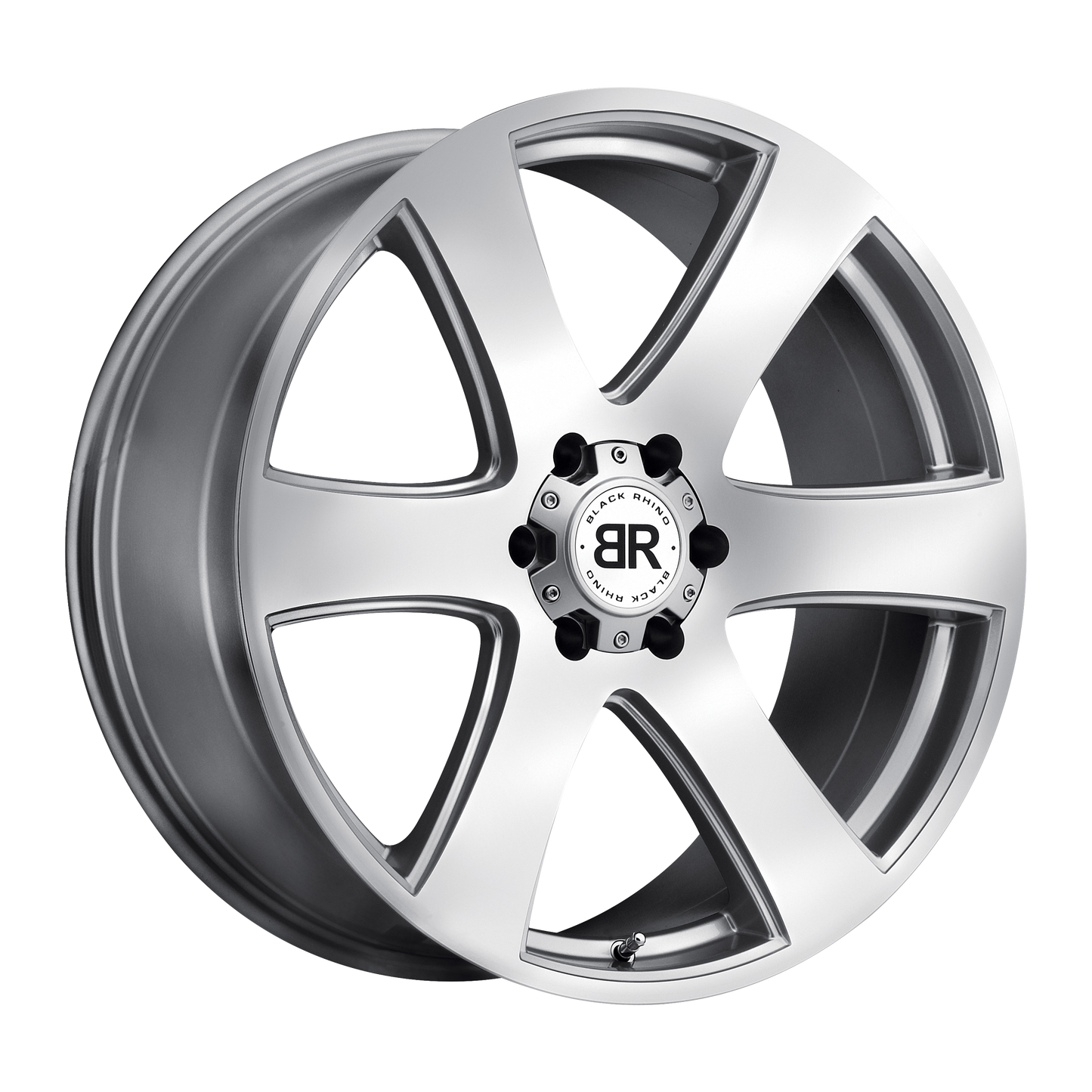 20x8.5 Black Rhino HAKA SILVER W/ MACHINE FACE Wheel 6x135 (30mm)
