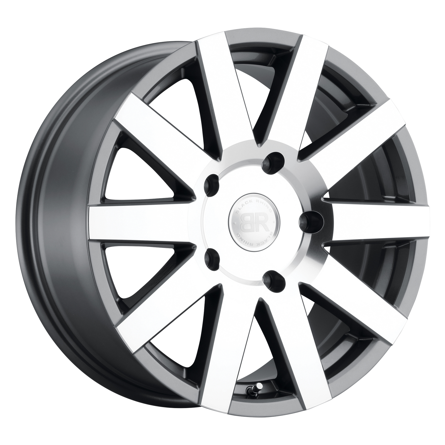 18x8 Black Rhino JOURNEY GLOSS GUNMETAL W/ MIRROR-CUT FACE Wheel 6x130 (48mm)