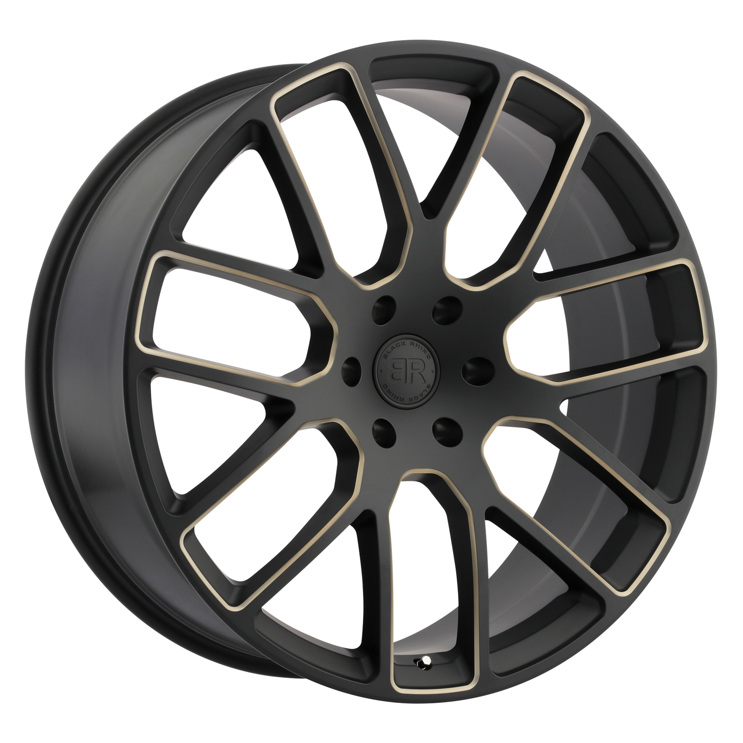 22x9.5 Black Rhino KUNENE MATTE BLK W/ DK TINT MILLED SPOKES Wheel 5x5 (30mm)