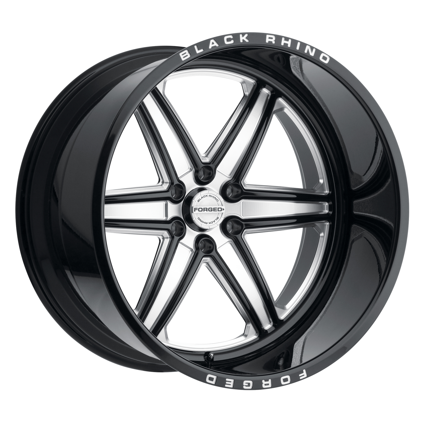 22x14 Black Rhino MARAUDER GLOSS BLACK W/ MILLED SPOKES Wheel 6x5.5 (-76mm)