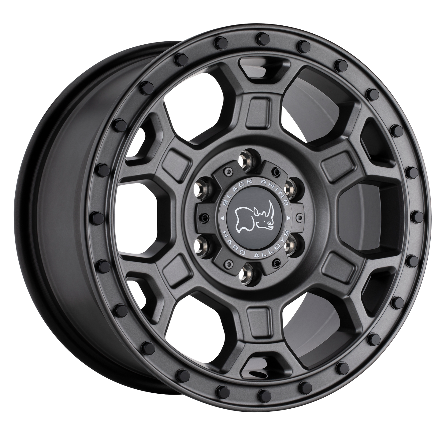 17x8 Black Rhino MIDHILL MATTE GUNMETAL W/ BLACK BOLTS Wheel 5x130 (45mm)