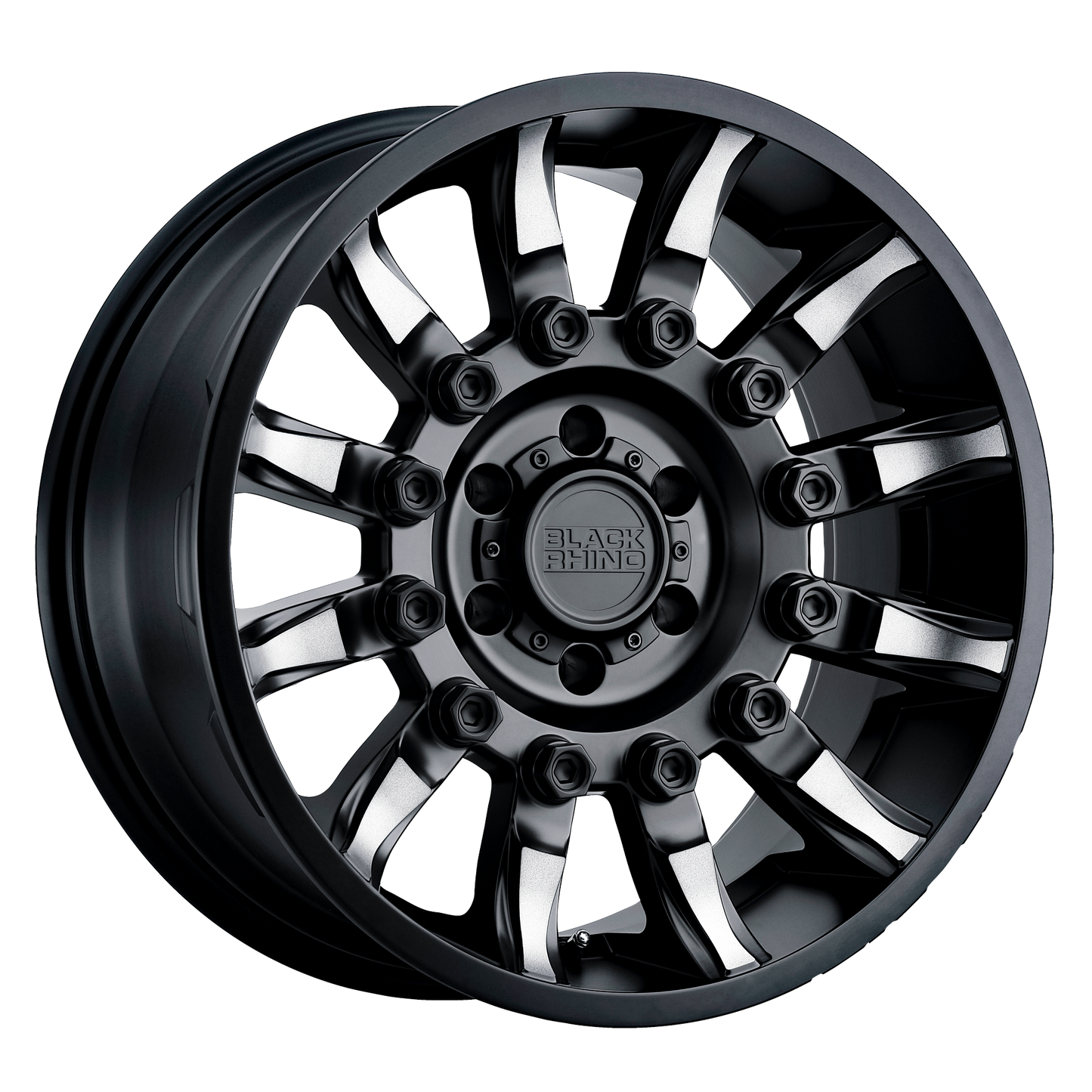 18x9 Black Rhino MISSION MATTE BLK W/ MACH TINTED SPOKES Wheel 6x135 (12mm)