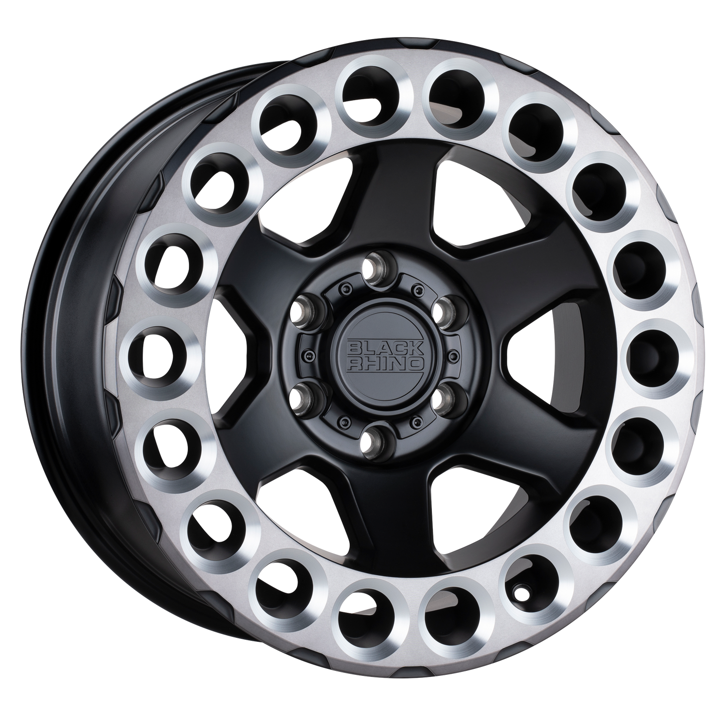 20x9.5 Black Rhino ODESSA MATTE BLK W/ MACHINED TINT LIP Wheel 5x5 (-18mm)
