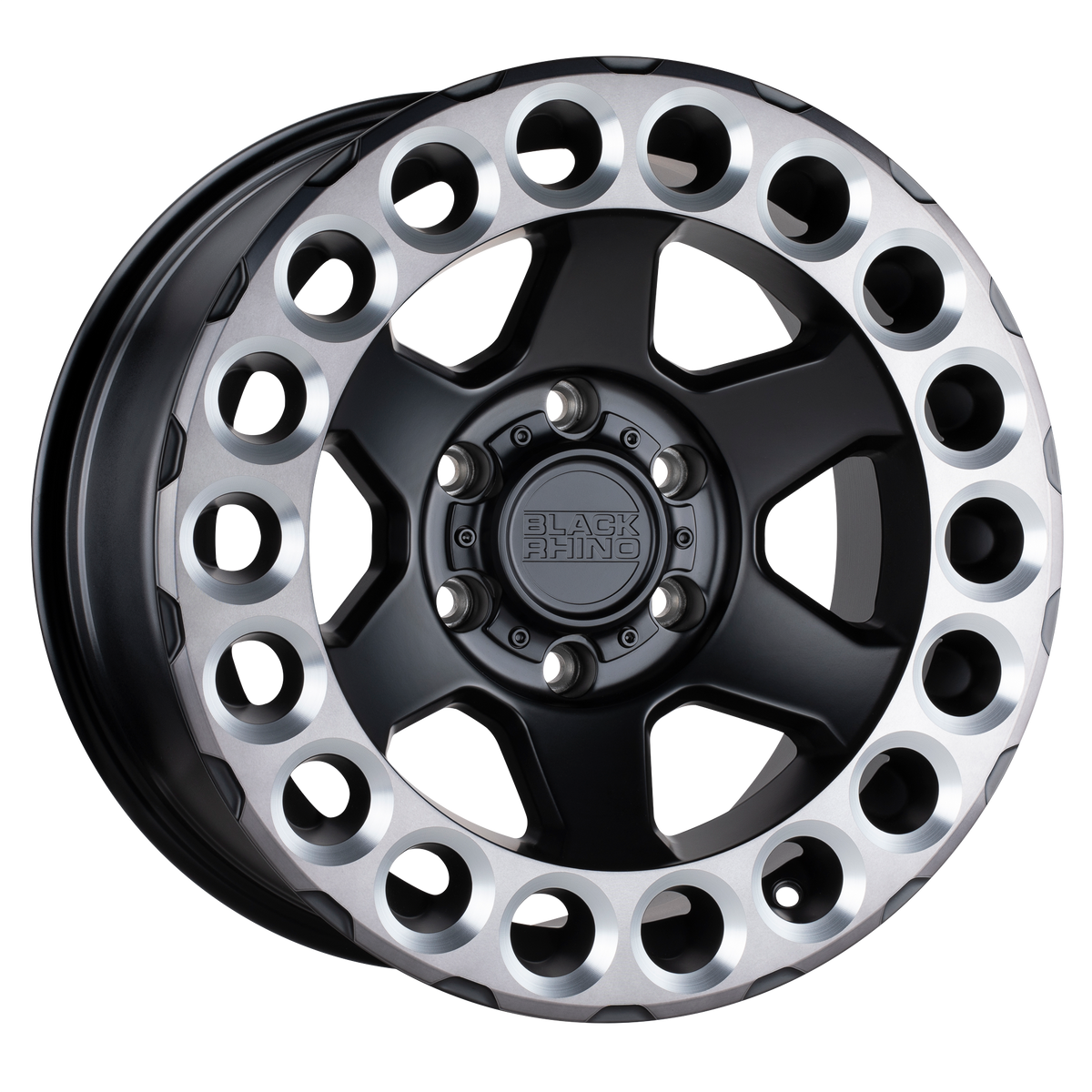 20x9.5 Black Rhino ODESSA MATTE BLK W/ MACHINED TINT LIP Wheel 6x5.5 (12mm)