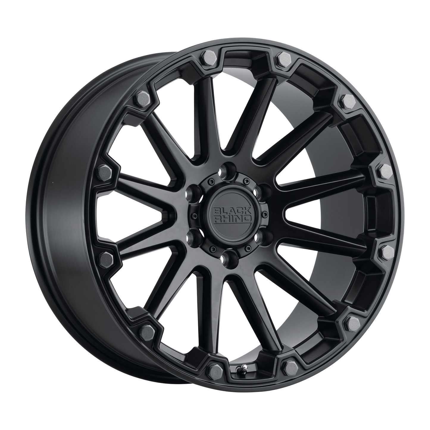 17x8.5 Black Rhino PINNACLE SEMI GLOSS BLK W/ GUN MTL BOLTS Wheel 5x5 (-18mm)