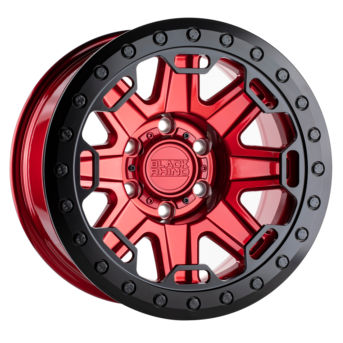 17x8.5 Black Rhino RIFT CANDY RED W/ BLACK RING Wheel 8x170 (-38mm)